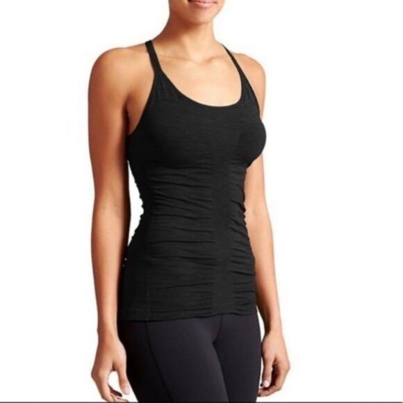 Athleta UpTempo Seamless Racerback Black Tank Top Size Small - Picture 1 of 4